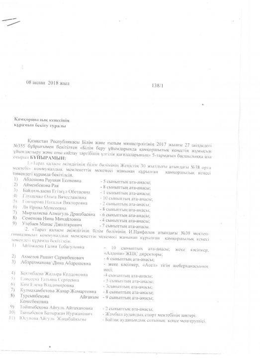 Қамқоршылық кеңестің құрамы бекітілді!